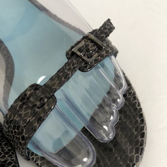 THIERRY RABOTIN Kitten Heel Shoes Sz 36.5 / 6.5 Snake Adjustable Straps Italy - Picture 6 of 14